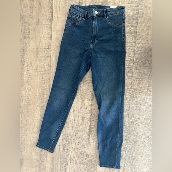 H&M Super Skinny Dark Wash High Rise Denim Jeans Size 27/30 - Picture 7 of 11